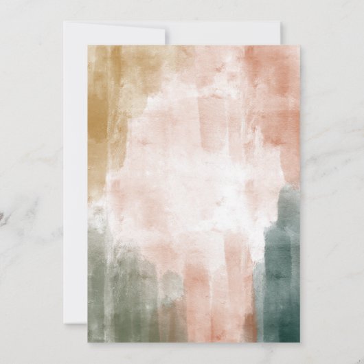 Moderne Abstracte Waterverf penseel lijnen bruilof Kaart (Achterkant)