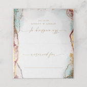 Moderne Abstracte Waterverf Red Aqua & Gold Weddin Plaatskaartje (Buitenkant ongevouwen)