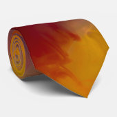 Moderne Abstracte Waterverf Roest Oranje Heren Das (Opgerold)