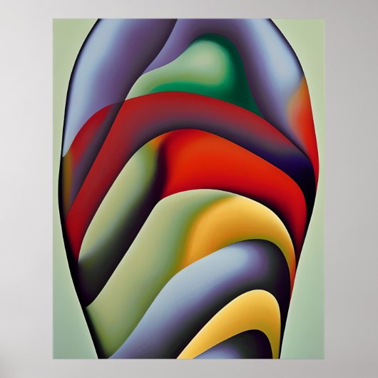 Moderne Abstracte Waterverf rood blauw groen geel  Poster (Voorkant)