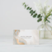 Moderne Abstracte Waterverf Roos Gold Boho Visitekaartje (Staand voorkant)