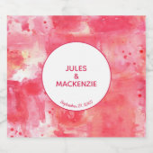 Moderne Abstracte Waterverf Roze Bruiloft Bier Etiket (Enkel label)