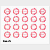 Moderne Abstracte Waterverf Roze Save the Date Ronde Sticker (Vel)