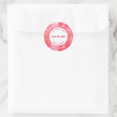 Moderne Abstracte Waterverf Roze Save the Date Ronde Sticker (Tas)