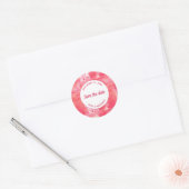 Moderne Abstracte Waterverf Roze Save the Date Ronde Sticker (Envelop)