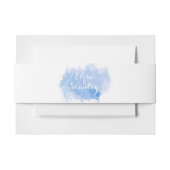 Moderne abstracte waterverf splash blue bruiloft uitnodigingen wikkel (Voorkant Voorbeeld)