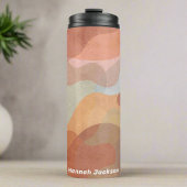 Moderne Abstracte Waterverf Stijlvolle Monogram Na Thermosbeker