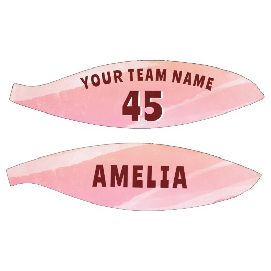 Moderne Abstracte Waterverf Team Name Number Baske Basketbal (Panelen)