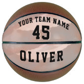 Moderne Abstracte Waterverf Teamnaam Nummer Basketbal (Voorkant)