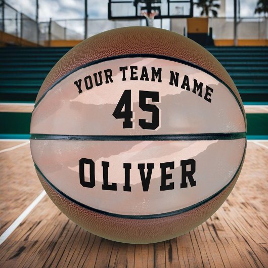 Moderne Abstracte Waterverf Teamnaam Nummer Basketbal