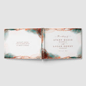 Moderne Abstracte Waterverf Terra Cotta bruiloft Gastenboek (Volledig)