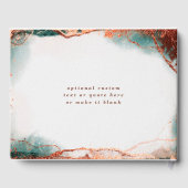 Moderne Abstracte Waterverf Terra Cotta bruiloft Gastenboek (Achterkant)