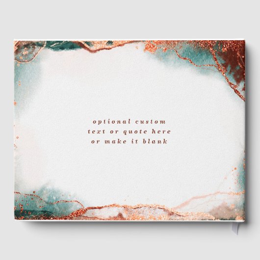 Moderne Abstracte Waterverf Terra Cotta bruiloft Gastenboek (Achterkant)