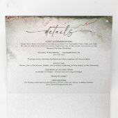 Moderne Abstracte Waterverf Terra Rosa Roze Huweli Drieluik Uitnodiging (Binnenzijde eerst)