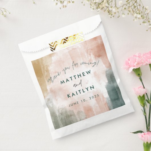 Moderne Abstracte Waterverf terugval bruiloft Dank Bedankzakje (Gezegeld)