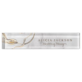 Moderne abstracte waterverf wastafel grijs naambordje (Voorkant)