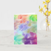 Moderne Abstracte Waterverf Wolken Kleurrijk Paste Kaart (Gele Bloem)