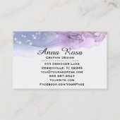 *~* Moderne Abstracte Waterverf Zilvervormer Glitt Visitekaartje (Achterkant)