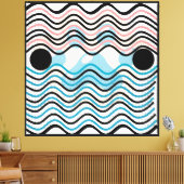Moderne Abstracte Wavy Lines Canvas Muurkunst Afdruk (Insitu (Woonkamer))