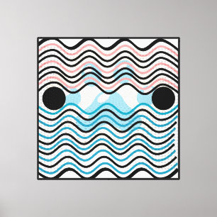 Moderne Abstracte Wavy Lines Canvas Muurkunst Afdruk