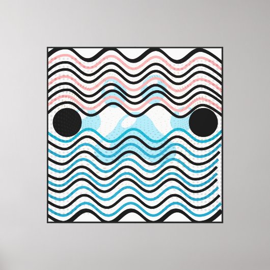 Moderne Abstracte Wavy Lines Canvas Muurkunst Afdruk (Voorkant)