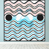 Moderne Abstracte Wavy Lines Canvas Muurkunst Afdruk (Insitu (Houten vloer))