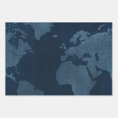 Moderne abstracte wereldkaart blauwe blauwgroen wa inpakpapier vel (Voorkant 3)