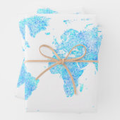 Moderne abstracte wereldkaart inpakpapier vel (In situ)