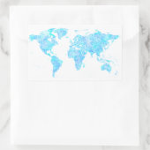 Moderne abstracte wereldkaart rechthoekige sticker (Tas)
