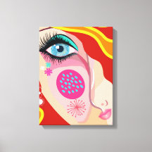 Moderne Abstracte Whimsical Gezicht Fijne Kunst