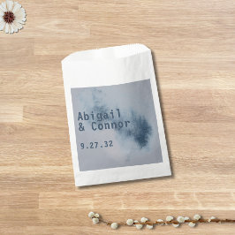 Moderne Abstracte wijde blauwe grijze Waterverf Bedankzakje