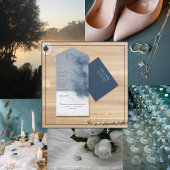 Moderne Abstracte wijde blauwe grijze Waterverf Cadeaulabel