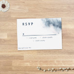 Moderne Abstracte wijde blauwe grijze Waterverf RSVP Kaartje<br><div class="desc">Elementen: abstracte waterverf,  schoon minimalistisch lettertype. Kleuren: stoffig blauw,  blauw van de marine,  grijs,  leisteen,  staal,  pewter,  indigo. Thema's: modern,  minimaal,  minimalistisch,  abstract,  humeurig,  griezelig,  herfst,  winter,  gesofisticeerd,  hedendaags,  schoon,  eenvoudig en romantisch. Collectie: Modern Abstract Slate Blue Grey Mist Waterverf Wedding Collectie. Producttype: RSVP</div>