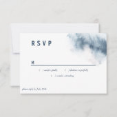 Moderne Abstracte wijde blauwe grijze Waterverf RSVP Kaartje (Voorkant)
