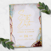 Moderne Abstracte wijn rood bespaart de datum waar Folie Uitnodiging