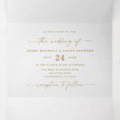 Moderne Abstracte Wijn Rood & Goud Winterhuwelijk Drieluik Uitnodiging (Binnenkant midden)