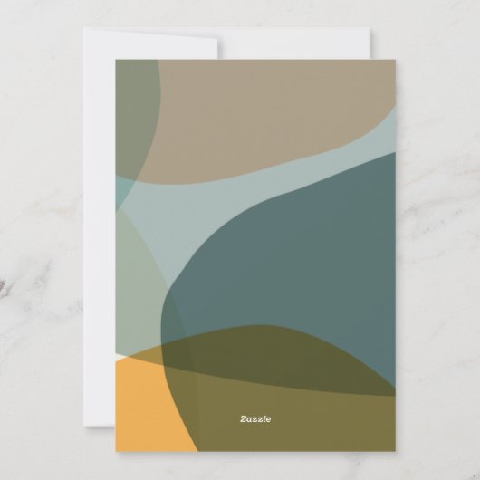 Moderne Abstracte Wijze Blauwgroen Foto Gelukkig N Feestdagenkaart (Achterkant)