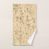 Moderne Abstracte Wildflowers Cream Beige Bad Handdoek (Handdoek)