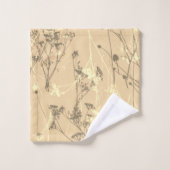 Moderne Abstracte Wildflowers Cream Beige Bad Handdoek (Wasdoekje)