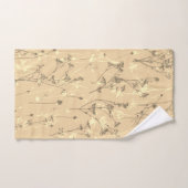 Moderne Abstracte Wildflowers Cream Beige Bad Handdoek (Handdoek)