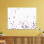 Moderne Abstracte winterwilde bloemen op sneeuw Canvas Afdruk (Insitu (Woonkamer))