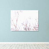 Moderne Abstracte winterwilde bloemen op sneeuw Canvas Afdruk (Insitu (Houten vloer))