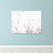 Moderne Abstracte winterwilde bloemen op sneeuw Canvas Afdruk (Insitu (Houten vloer))
