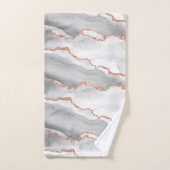 Moderne Abstracte Witte Agate Roze Gouden Glitters Bad Handdoek (Handdoek)