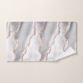 Moderne Abstracte Witte Agate Roze Gouden Glitters Bad Handdoek (Handdoek)