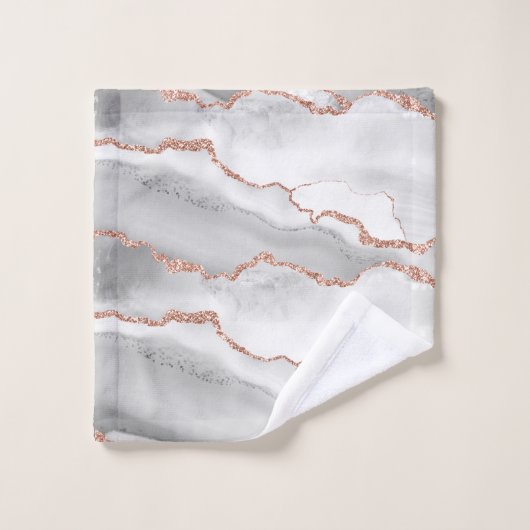 Moderne Abstracte witte Roos Glitter Glitter Bad Handdoek (Wasdoekje)