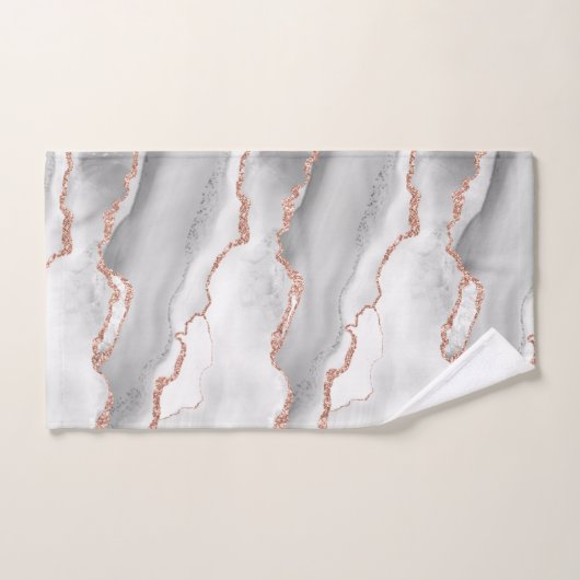 Moderne Abstracte witte Roos Glitter Glitter Bad Handdoek (Handdoek)