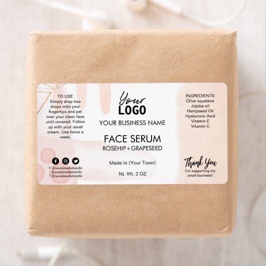 Moderne Abstracte witte roze olielabels Etiket (Insitu)