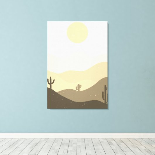 Moderne Abstracte woestijn Canvas Afdruk (Insitu (Houten vloer))