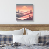 Moderne Abstracte Woestijn Landschap - Geometrisch Canvas Afdruk (Insitu (Slaapkamer))